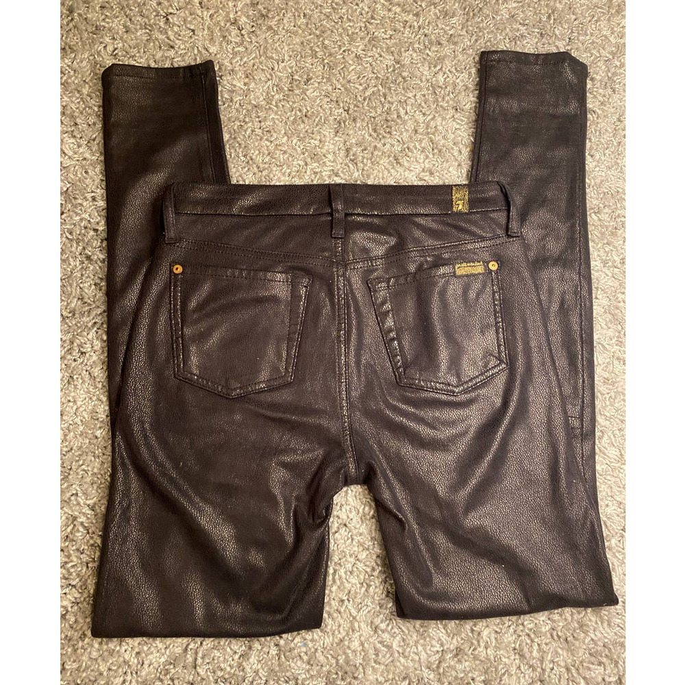 7 for all mankind black crackle coated pants - Picture 5 of 10